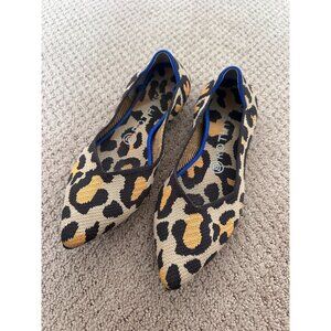 Rothys Shoes The Point Big Cat Leopard Flats Womens 8 Comfort